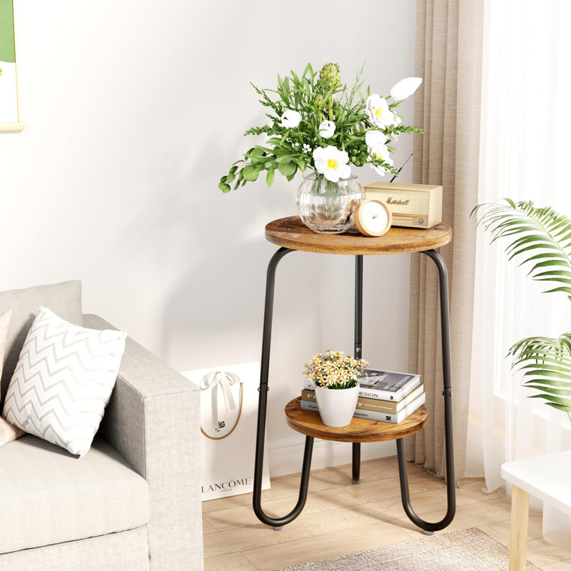 Support pour plante d'intérieur en bois à 2 niveaux