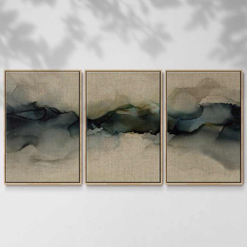 Ocean Streams - Toile encadrée multi-pièces, Naturel, H 24 po x l 48 po x P 2 po