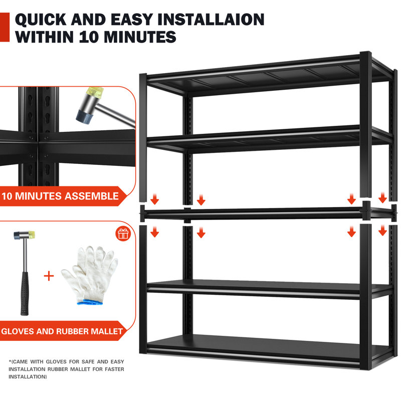 Lynnise Garage Shelving Unit with a Capacity of 3000 lbs Large Heavy-Duty Storage Adjustable Shelves