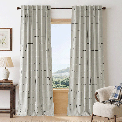  100% Blackout Plaid Curtains for Bedroom, Rod Pocket & Back Tab Brighton Windowpane Pattern Window Treatments for Living Room, 2 Panels