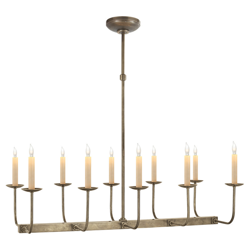 Chapman & Myers Linear Branched Chandelier, Antique Nickel