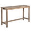 Table de bar rectangulaire avec fonction de charge électrique et sièges confortables, chaise brune en simili grain de bois