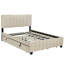 Lit plateforme en fourrure avec 2 tiroirs et 1 double tiroir TG