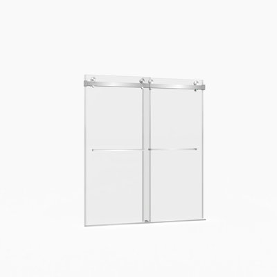56-60"W x 70"H Frameless Double Sliding Shower Door,5/16" (8mm) Thick SGCC Tempered Clear Glass,Double Side Easy Clean Coat