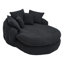 Canapé surdimensionné ovale rembourré à billes, canapé paresseux avec 3 grands coussins et 2 petits coussins, dossier enveloppant pour adultes, canapé à billes en chenille-282140265