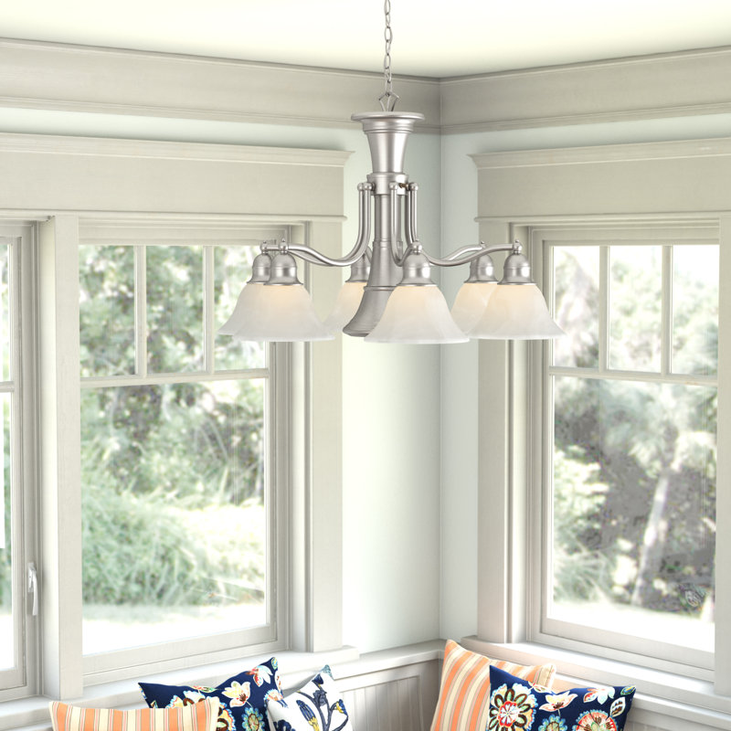 Moyer 7 - Light Steel Dimmable Classic / Traditional Chandelier, Brushed Nickel