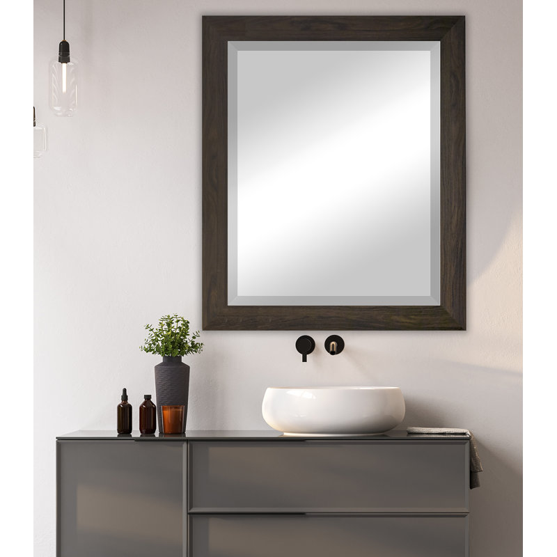 Alexzandyr Wood Flat Wall Mirror, 38.5" H x 32.5" W