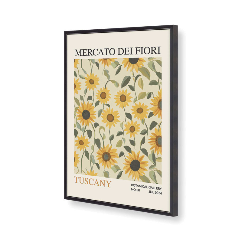 Imprimé de marché aux fleurs d'été Toscane, Reproduction encadrée sans passe-partout, H 17,25 po x l 13,25 po x P 1,25 po