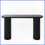 Table basse noire moderne de 56 po de largeur - Conception cannelée peu encombrante pour le salon et le couloir, facile à nettoyer