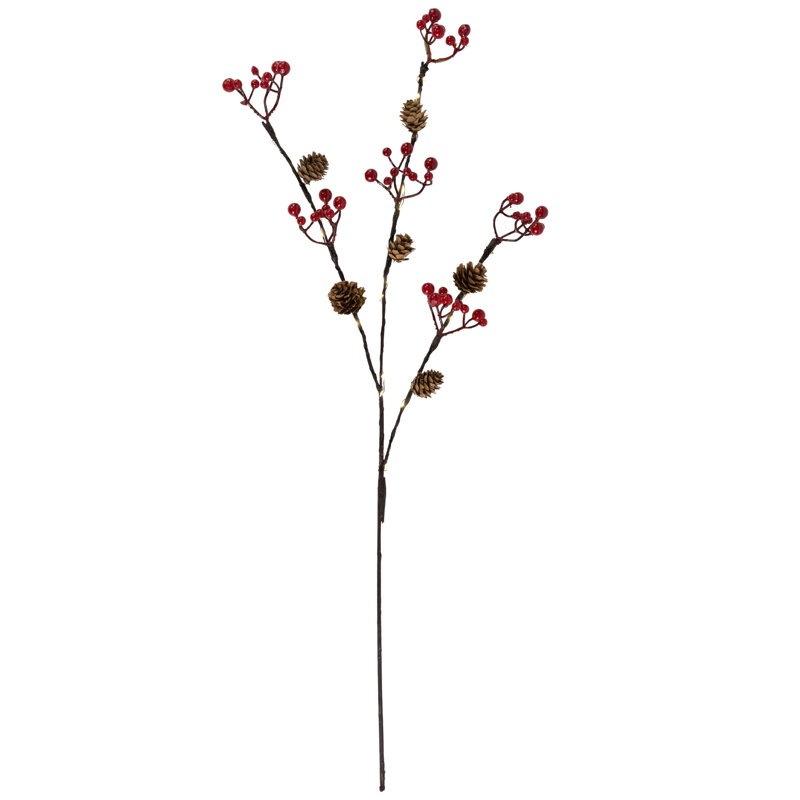 Faux Pine/Berry Branch
