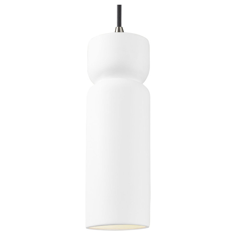 Luminaire suspendu cylindrique à 1 lumière DEL Genessis, Blanc brillant, Bronze foncé