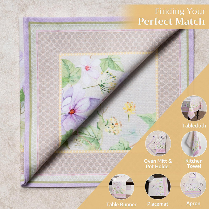 Maison d' Hermine Cloth Napkins Set of 4 100% Cotton Everyday Reusable Square Napkins Cloth Washable Dinner Wedding Restaurant Valentines Day Decorations Spring/Summer (Magnolia Mornings, 20" x 20")
