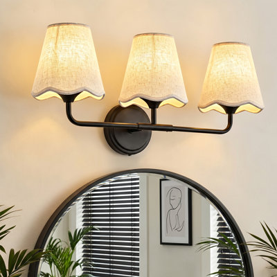 3 - Light Modern Dimmable Vanity Light With Linen Shade