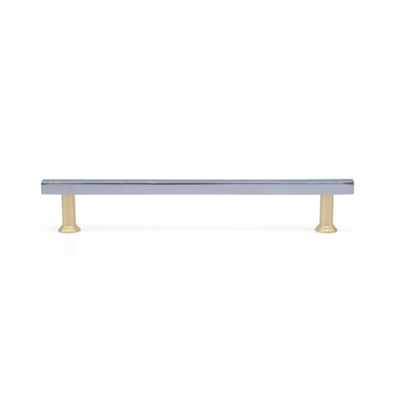 Mod Two Tone Bar / Handle Pull, 18", Polished Chrome/Satin Brass
