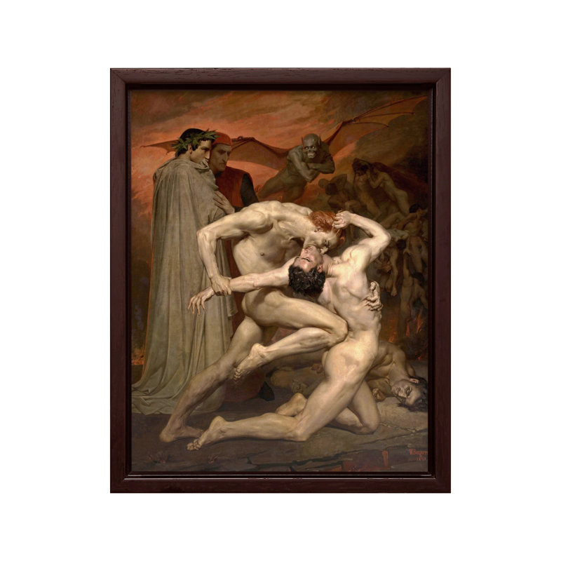 Dante et Virgile en enfer, Canvas, Brown Framed, 11"H x 14"W