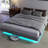 Floating Bed Frame with LED Lights, Modern Bed Frame with Storage Space, Platform Bed Frame, Easy to Assemble-221637557
