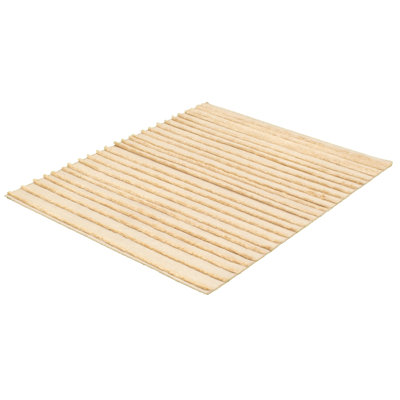 Tapis brun clair en laine tissé à plat à la main Gracie-Mai