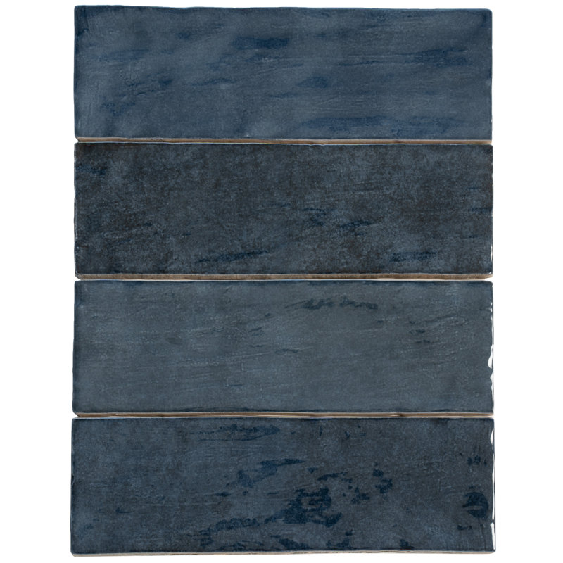 3" x 8" Ceramic Subway Wall Tile, Dark Blue