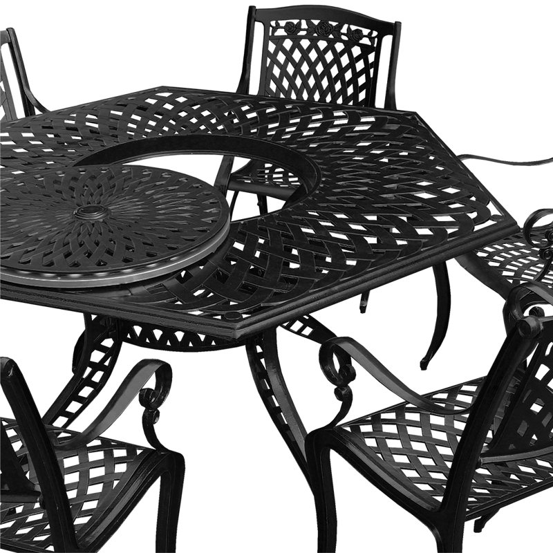 Ensemble repas 7 pièces Cassidy, Noir