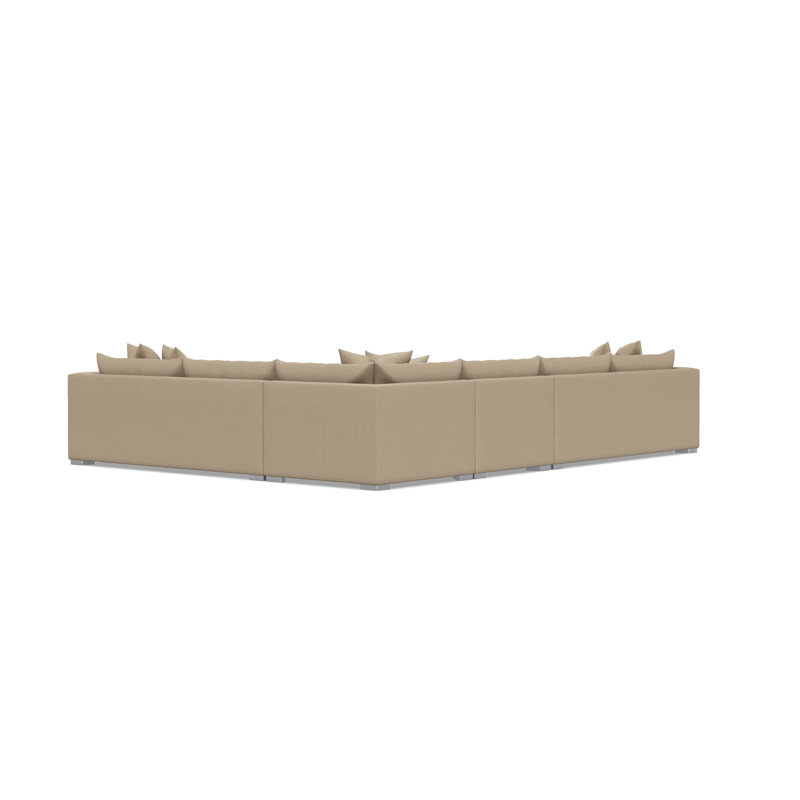 Sectional, Tan Polyester