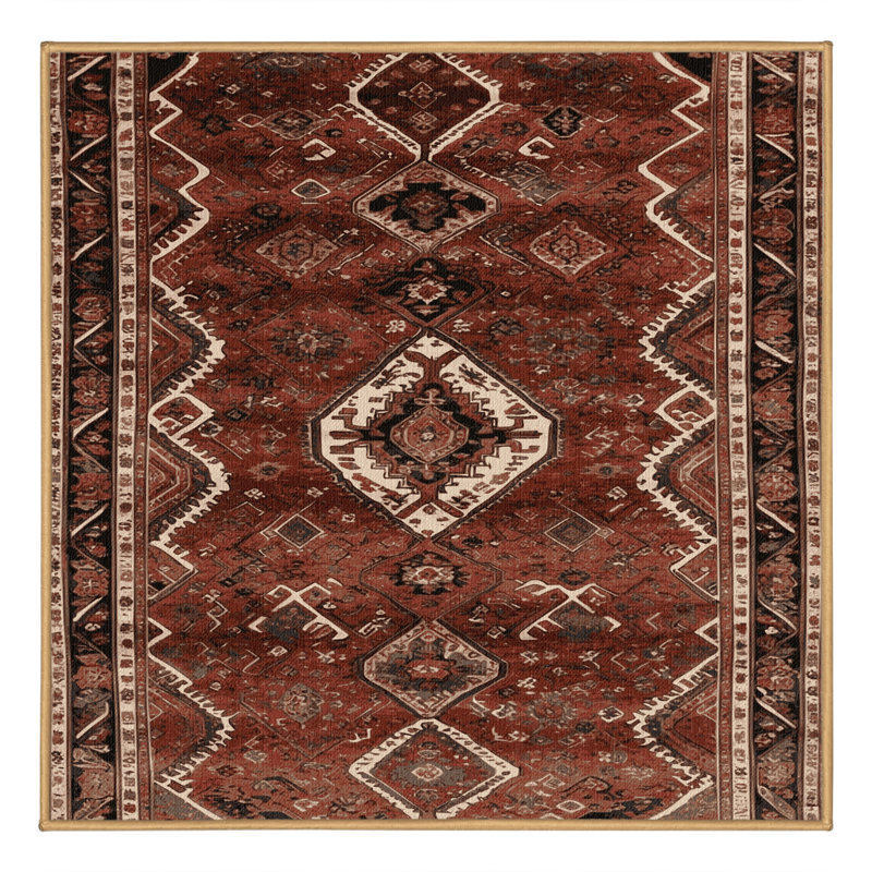 Tapis brun lavable à la machine, Carré 6 pi