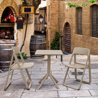 Farrah Square Foldable Plastic 3-Piece Patio Dining Set