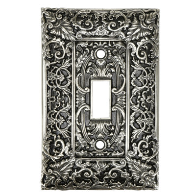 GLENDALE SINGLE TOGGLE LIGHT SWITCH COVER ; IN BURNISHED SILVER