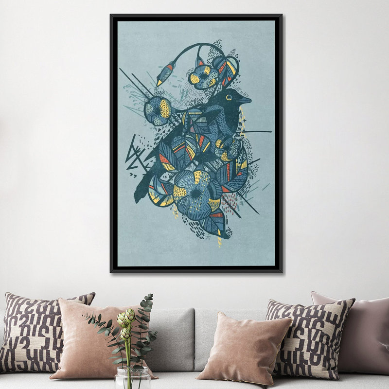 «Blue Bird», reproduction d'impression sur toile tendue, H 40 po x l 26 po x P 1,5 po, Toile tendue, Pas de tapis