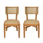 Chaise en bois d'acacia avec osier brun clair Netro