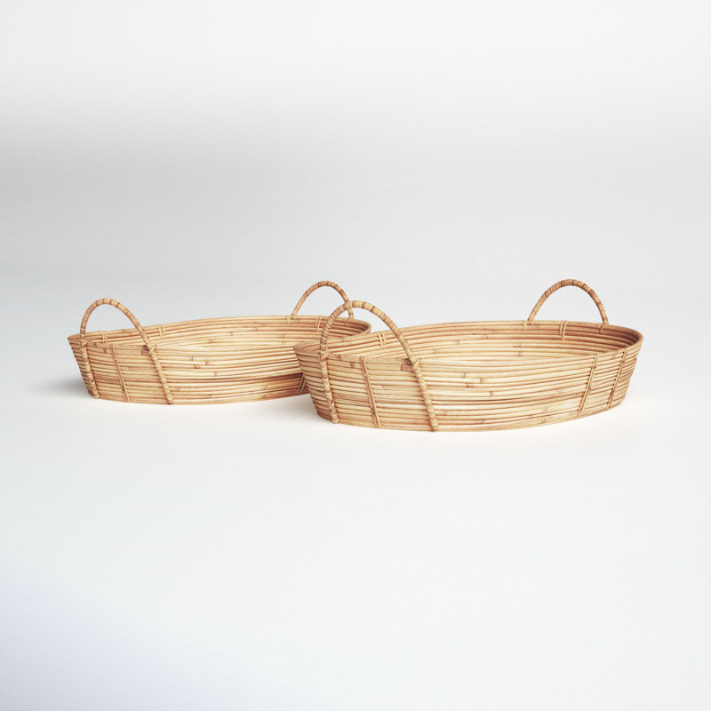 Deirdre Wicker Tray - Set of 2