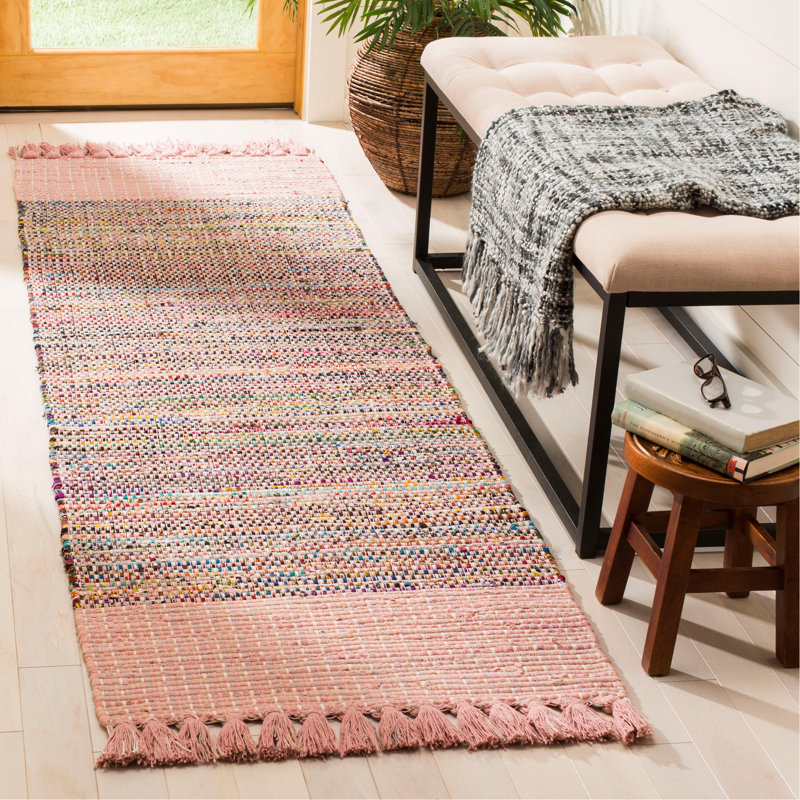 Ekaterina Hand Woven Cotton Abstract Rug, Runner 2'3" x 8'