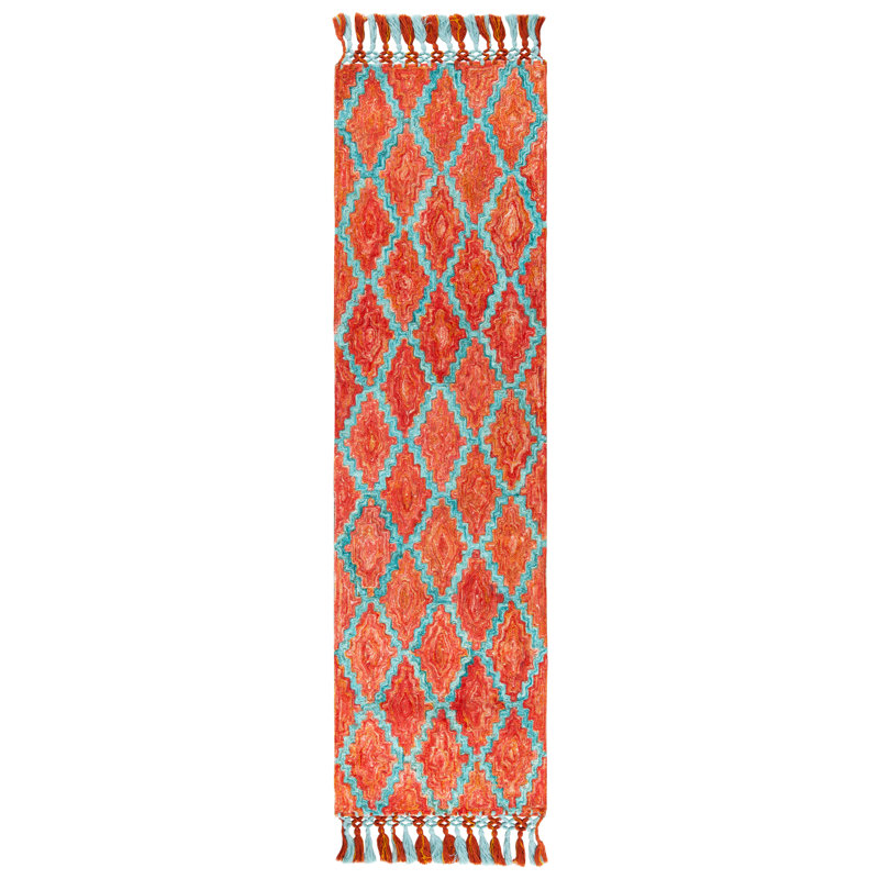 Dicarlo Hand Tufted Performance Geometric Rug, Runner 2'3" x 8'