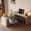 Bureau en L à conception télescopique et 6 tiroirs de rangement pour le bureau personnel