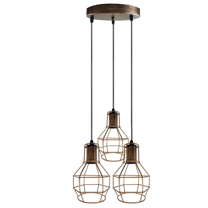 Buskirk 3 - Light Cluster Pendant, Brushed Copper