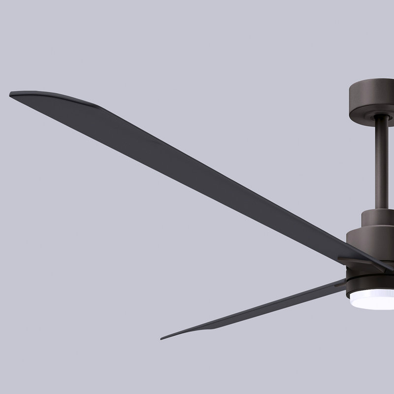 Alessandra - Three Blade Transitional Ceiling Fan -LED, Matte Black, Textured Bronze, 72"