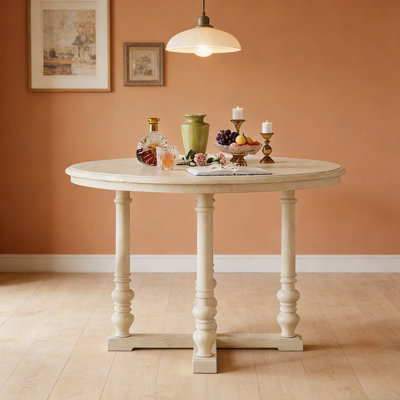 Table ronde en bois massif Exquise et stable