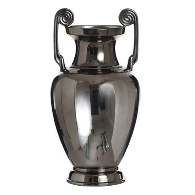Dann Foley Lifestyle - Alexander Ceramic Vase - 9.5"W x 9.5"D x 18"H - Metallic Black