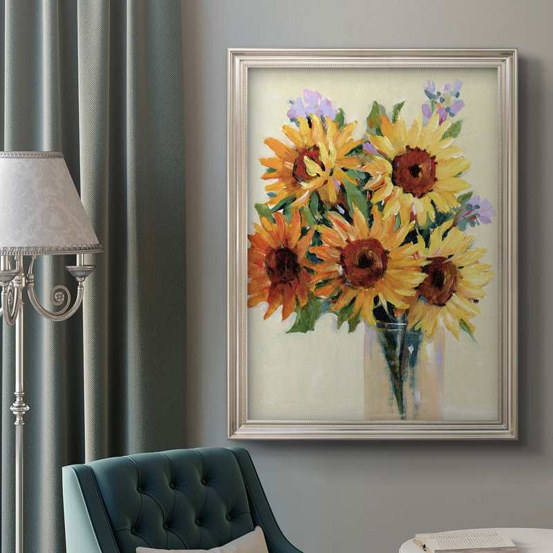 Maxson Fresh Cut Flowers I, reproduction d'art sur toile, Cadre argenté, H 41 po x l 29 po x P 2,5 po