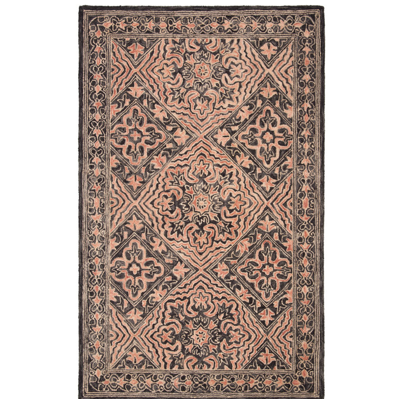Tapis noir / rouge Rubalcava, Rectangle 4 pi x 6 pi