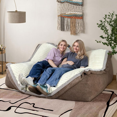 Lie-down Comfort 5.5Ft Oversized Bean Bag Sofa Couch Chair Bed Chaise Lounge