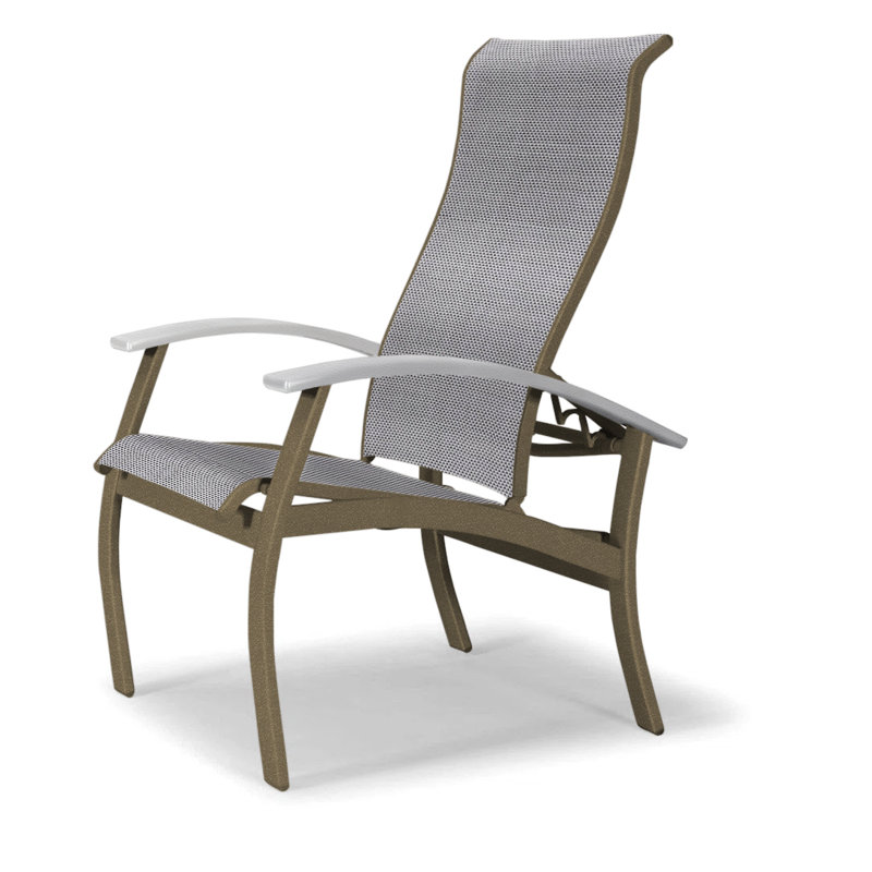 Chaise de patio Askar, Bois de plage texturé, Blanc, Titane Sunbrella®