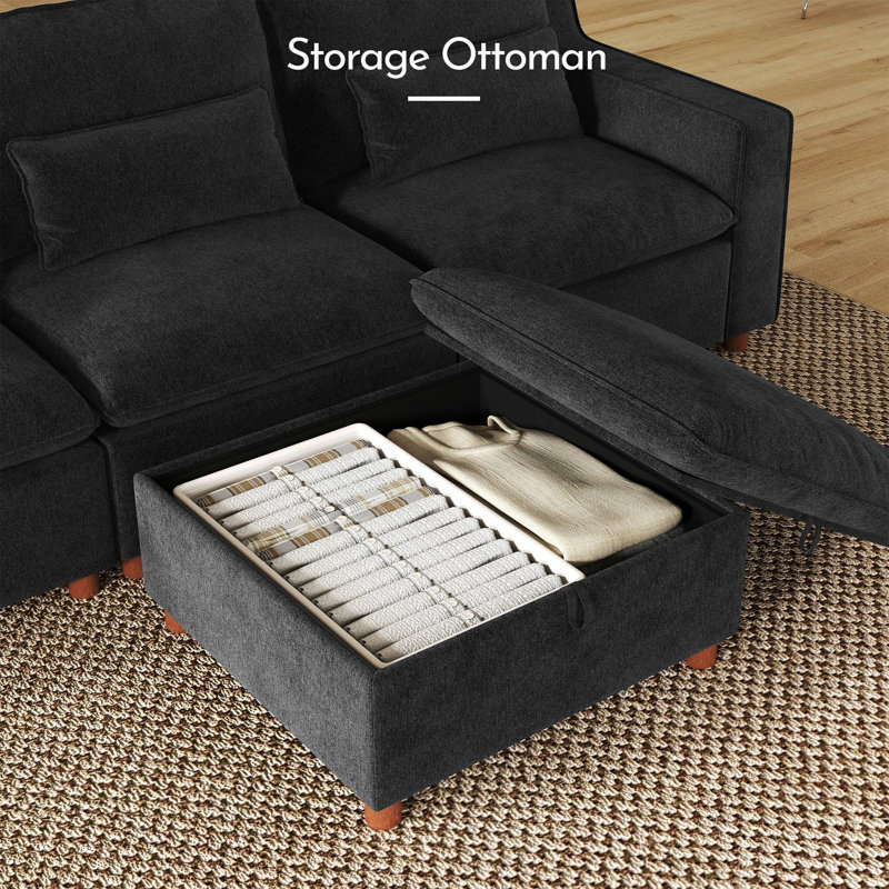 Repose-pieds de canapé modulaire modulaire, Black