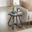 Ensemble de 2 tables basses de surface en verre trempé, table d'appoint ronde décorative avec construction robuste pour le salon