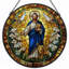 Vitrail de fenêtre en verre coloré Icon-320981734