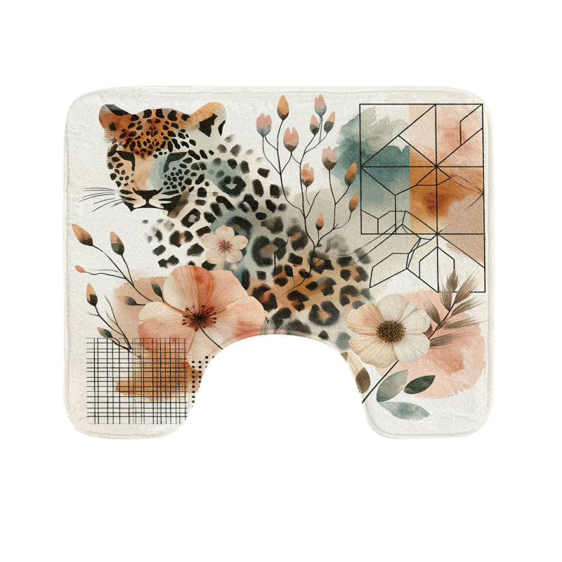 Tapis de salle de bain en U Leopard