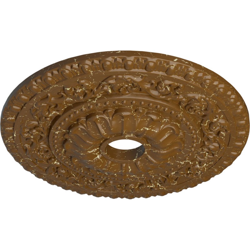 Médaillon de plafond 23 1/2 "x 3 1/2" x P 2 1/8 "(convient aux auvents jusqu'à 3 1/2"), Craquelure topaze fumée