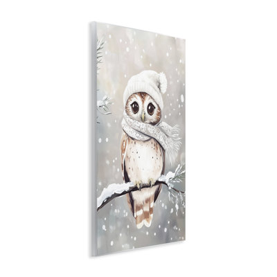 Adorable plaque murale hibou d'hiver, design par Arlington Prints