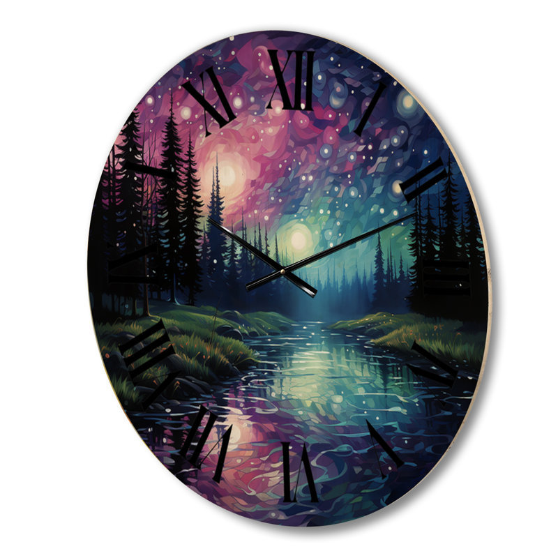 Horloge murale en bois massif Stijn, Grand