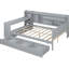Lit de jour gris avec 3 tiroirs, bureau de port et structure en pin - pour la décoration de chambre à coucher