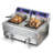 Commercial Deep Fryer, Dual Tank 3000W Electric Countertop Fryer with Basket, 2 x 11.6Qt/11L Double Stainless Steel Oil Fryer with Oil Filtration, Time & Temp Control